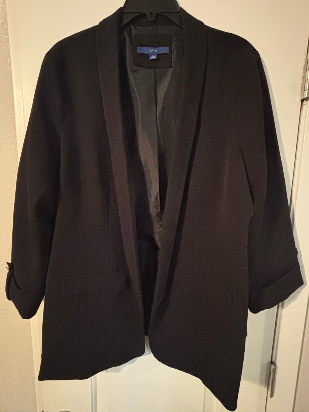 Apt. 9 Black Open-Front Shawl Collar Blazer
